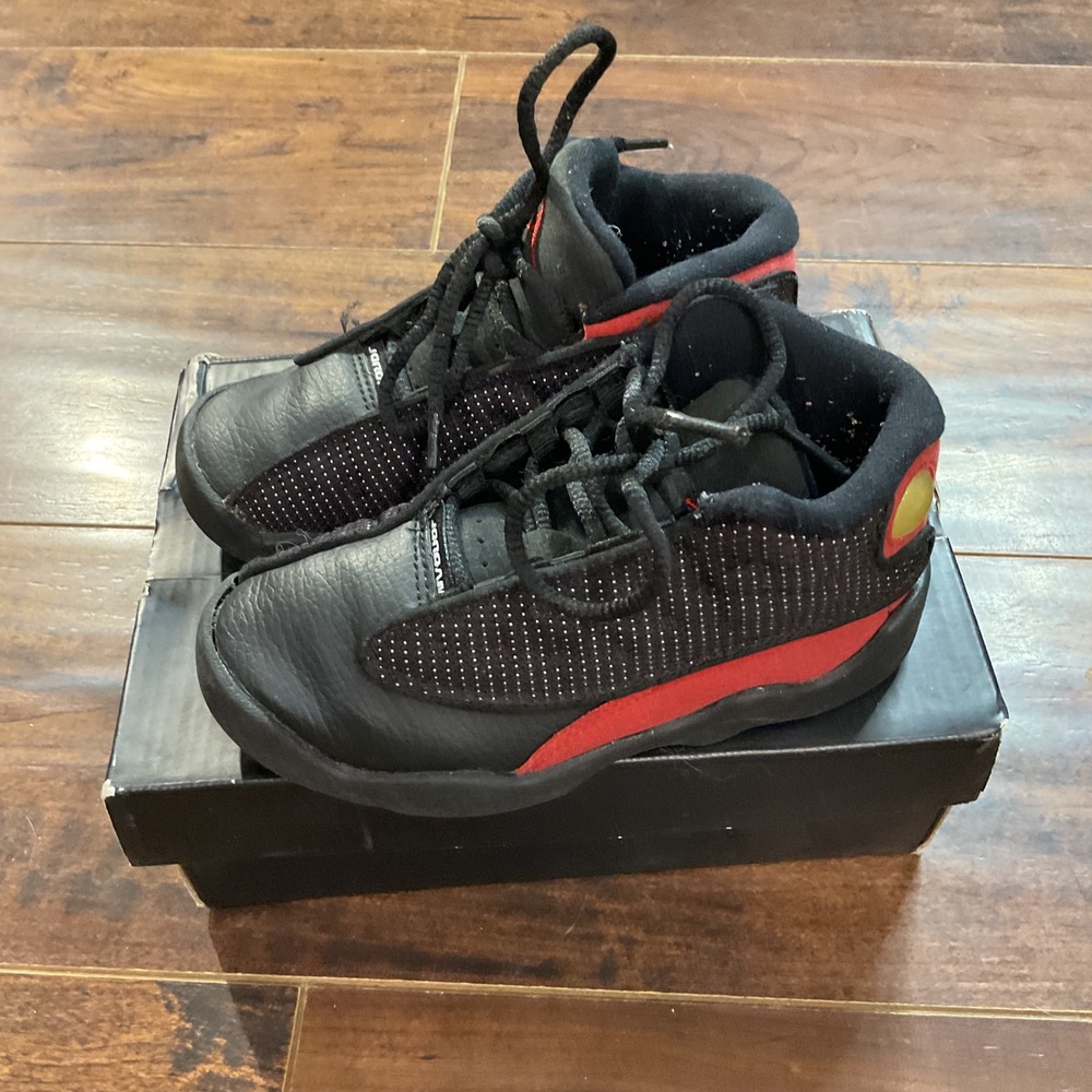 Jordan 13 Retro Bred Black Red Toddler Sneakers shoes 9C 414581-010